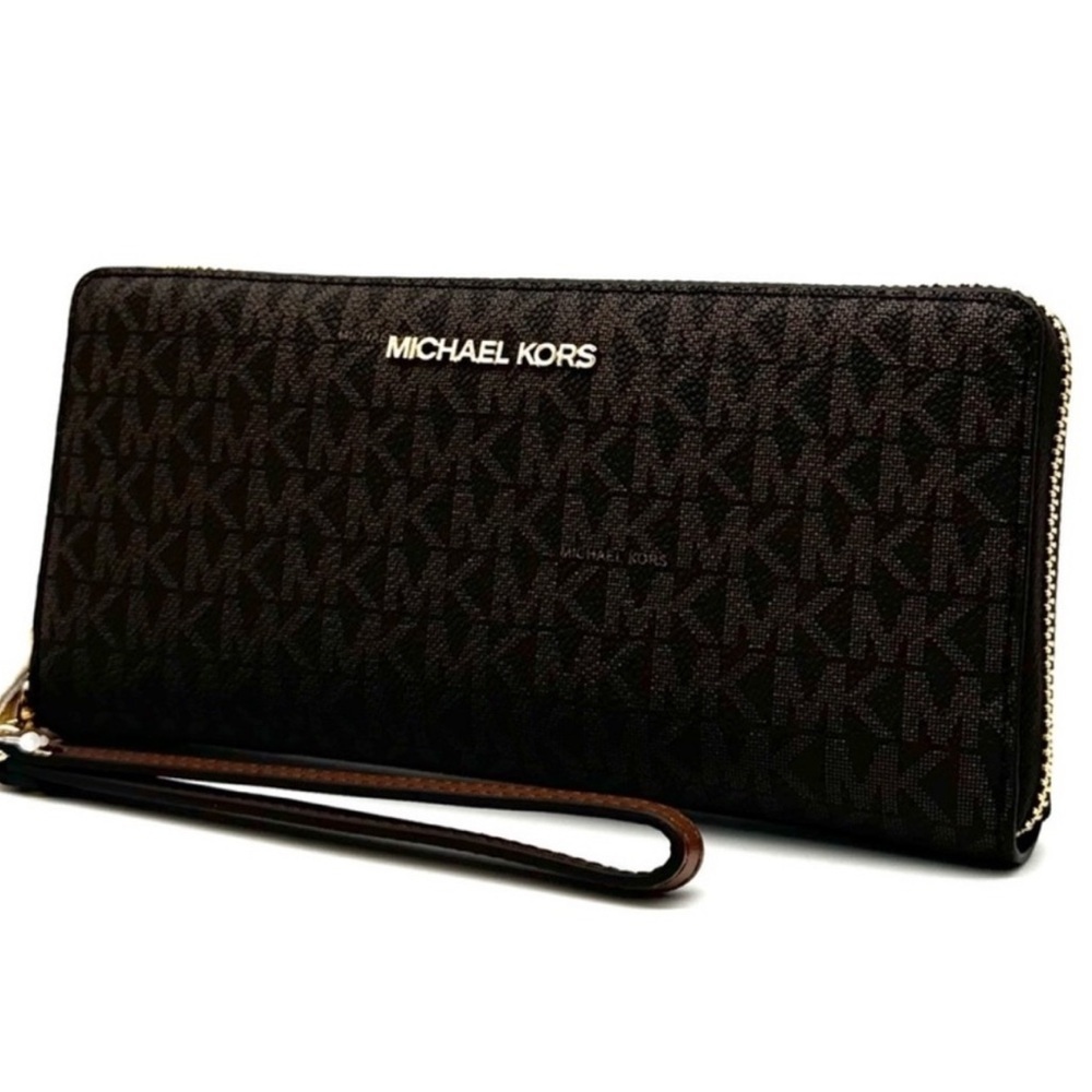 Michael Kors Large Jet Set Travel Chain Shoulder Bag & Continental Wallet Brown